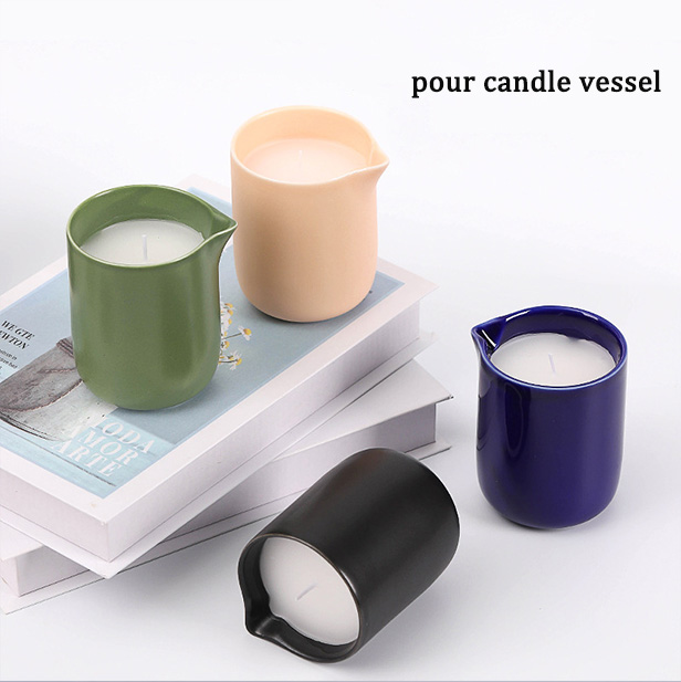 pour mouth candle ceramic candle vessel holder for beginning candle maker